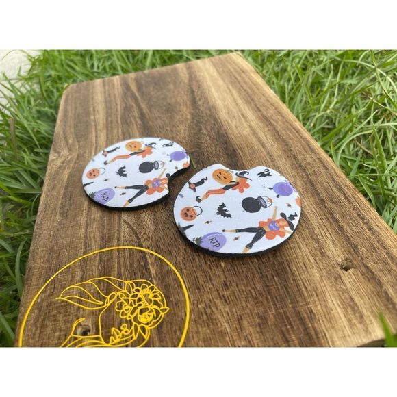 Witchy Woman Neoprene Car Coaster 2 Pack - Picture 3 of 4